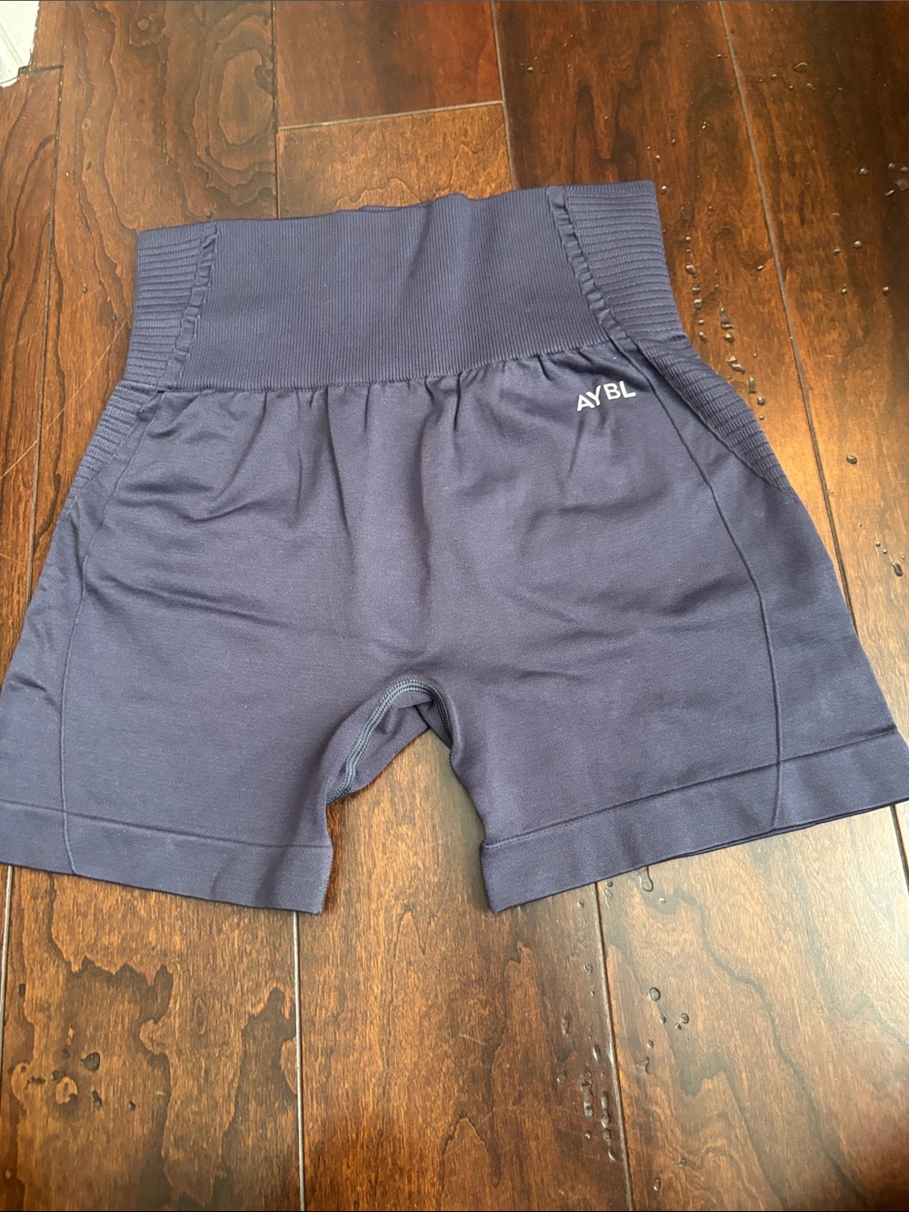 AYBL Bundle of 2 Navy and Black High-Waist Ribbed Workout Shorts
